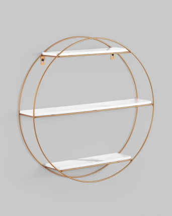 Полка Luna золотая Белый мрамор_2