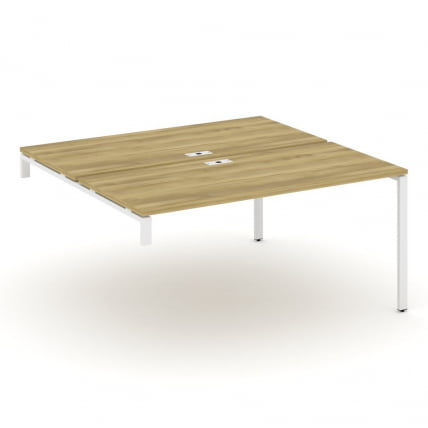 Двойной стол-надставка на опорную тумбу CONCEPT CN.DSN-004 Дуб Винченцо Белый_0