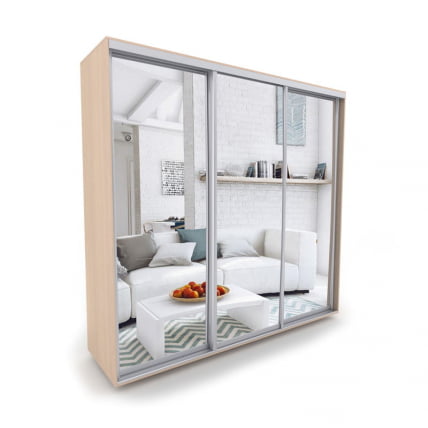 Шкаф-купе 3-х дверный Акцент-Сим З 1500х600  Дуб молочный_0