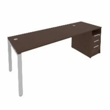 Рабочая станция с опорной тумбой Metal System Б.РС-СТП -1.5 Венге/Серый_0