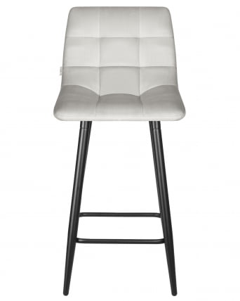 Стул полубарный DOBRIN OLIVIA (черные матовые ножки, светло-серый велюр (108-52))_5