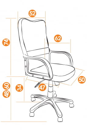 Кресло офисное СН757 Серый-Оранжевый С27-С23_6