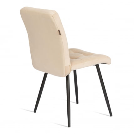 Стул обеденый Medeo велюр, 47х56х89, молочный/черный, (Porsche 2)_2