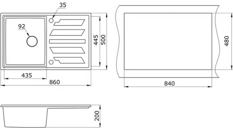 Кухонная мойка GRANULA 8601 Базальт_2