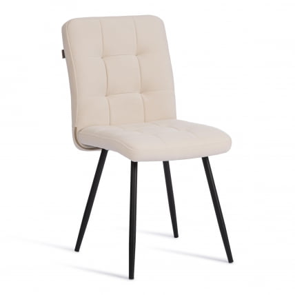 Стул обеденный Medeo флок , 47х56х89, молочный/черный, 4_0