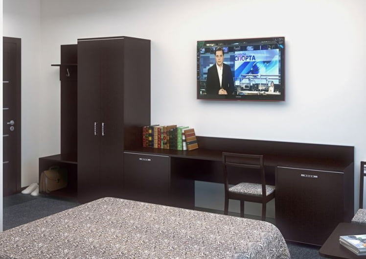 Вешалка с багажницей и зеркалом LIGHT С-ВБЗ-80 Венге Цаво_1