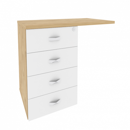 Тумба приставная (универсальная л/пр) ONIX O.TPU-4 Тиквуд Светлый/Белый_0