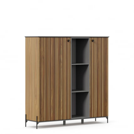 Шкаф Элиот 1400 ЛД 414.060.000 Оникс Серый/Орех фактурный_3