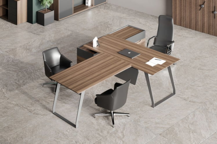 Стол руководителя на опорной тумбе QUARTZ QZ.0101.BW+QZ.0201.BW.GF.R левый_10