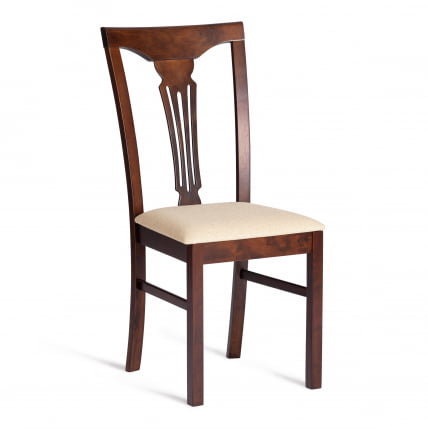 Стул Афродита/ Aphrodite дерево гевея, 46х54х99см, Espresso (дуб в красноту), ткань кремовая с рисунком (А04)_0