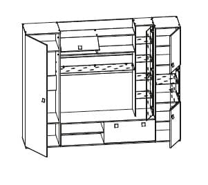 Стенка Оскар сосна карелия черный глянец_2