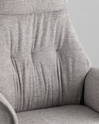 Кресло офисное TopChairs Neoma светло-серый экокожа ткань_7