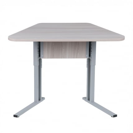 Парта одноместная трапециевидная столешница (рост 3-7) Ясень Шимо светлый/Металл Серый_1
