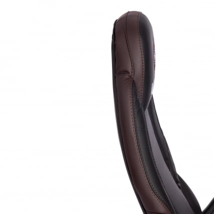 Кресло офисное BAZUKA кож/зам, черный/черный перфорированный/коричневый, 36-6/36-6/06/36-36_11