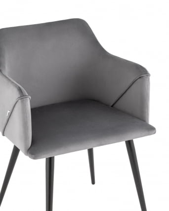 Стул с подлокотниками Джоэл велюр Серый_1