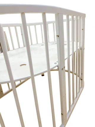 Кровать-трансформер с двумя матрасами и маятником Merry Happy Mini матовая Белая (3 в 1)_1