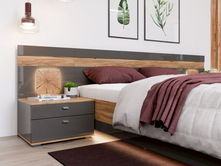 Спальный гарнитур Фиджи №1 Дуб Золотой Антрацит_2