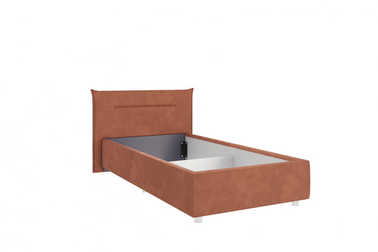 Кровать 0.9 Альба КМ0.9-16 персик (велюр)_1