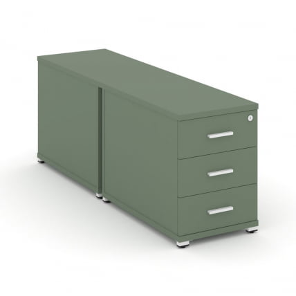 Тумба двухсторонняя опорная приставная с 3-мя ящиками CONCEPT CN.DTGO-001 B/W Кобо Белый_0