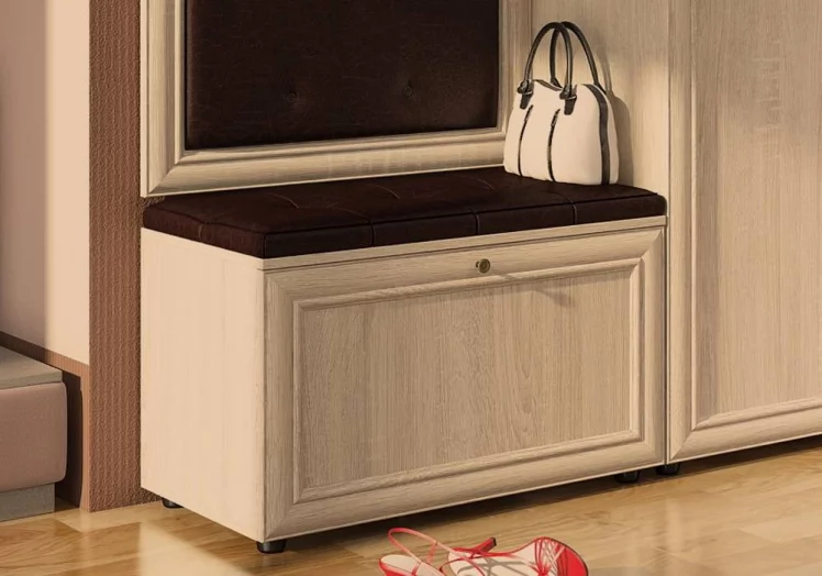 Тумба для обуви Оскар-7 (А) Модена 05 Дуб сонома светлый Крем_1