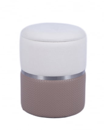 Пуф Кэрри с ящиком светло-коричневый шенилл с экокожей_0