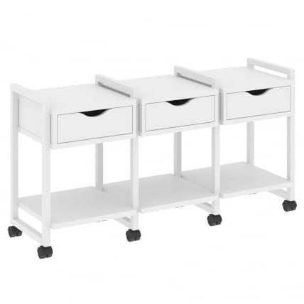 Тумба на колесных опорах наборная. Вариант №4 LOFT VR.L-TN-4.K Металл белый Белый Бриллиант_0