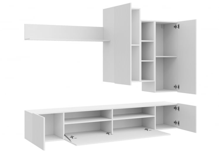 Стенка СКАНДИ НМ-001 БЕЛЫЙ/БЕЛЫЙ ГЛЯНЕЦ_1