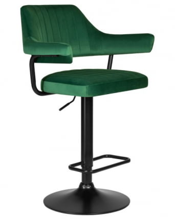 Стул барный DOBRIN CHARLY BLACK (зеленый велюр (MJ9-88)) 2 шт_2