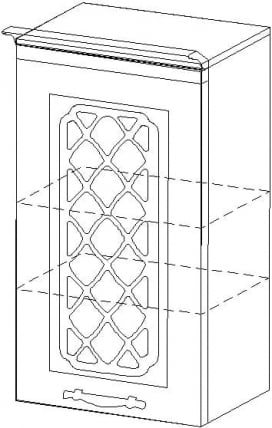 Шкаф с решеткой лев/прав Милана 23.23 Сосна Астрид/Ваниль_1
