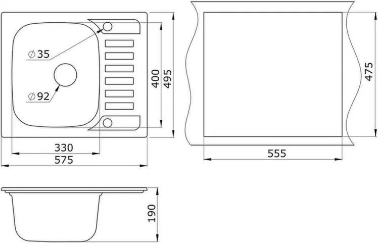 Кухонная мойка GRANULA 5801 Базальт_1