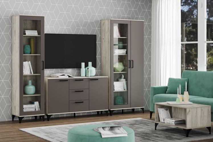 Стол журнальный Марсель НМ 013.81 Дуб Крафт серый_1