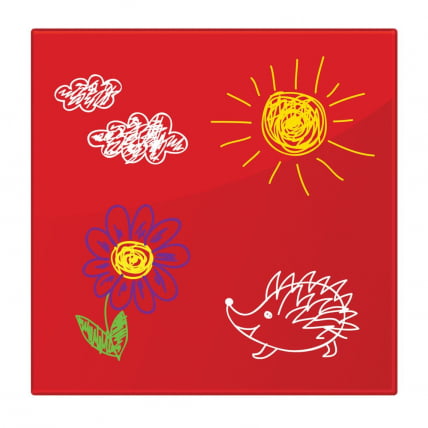 Доска магнитно-маркерная стеклянная BRAUBERG 45х45 см Красная_1