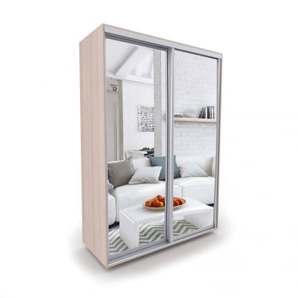 Шкаф-купе 2-х дверный Акцент-Сим З 1400х600  Ясень шимо светлый_0