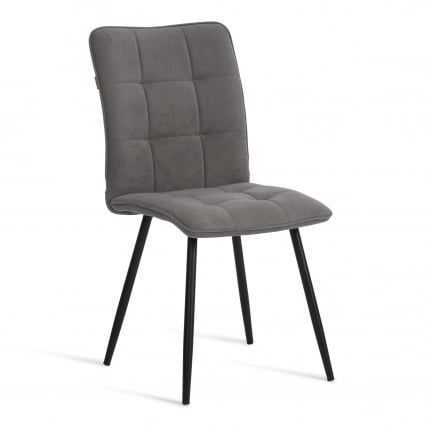 Стул обеденный Bari флок , 46х55х89, серый/черный, 29_0