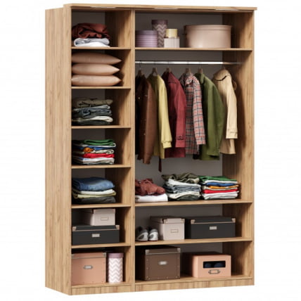 Шкаф трехстворчатый с декоративными накладками Фиджи 002 Дуб Золотой Антрацит_2