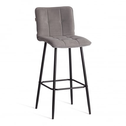 Барный стул Bari/Бари велюр, серый, 29, 45х56х110 см_0