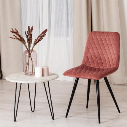 Стул CHILLY X (mod. 7096) ткань/металл, 45x53х88 см, высота до сиденья 50 см, коралловый barkhat 15 /черный_9