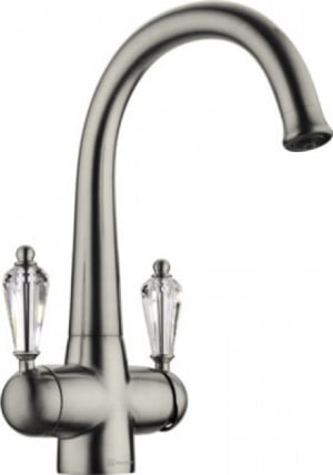 Смеситель Omoikiri Okinawa-Si Латунь/Античное Серебро/Прозрачный Кристалл_0