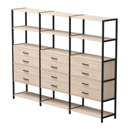 Набор стеллажных систем Everprof EVO №10 Дуб Соната Черный_0