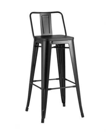 Стул барный Tolix Wood 75.5  со спинкой Черный_0
