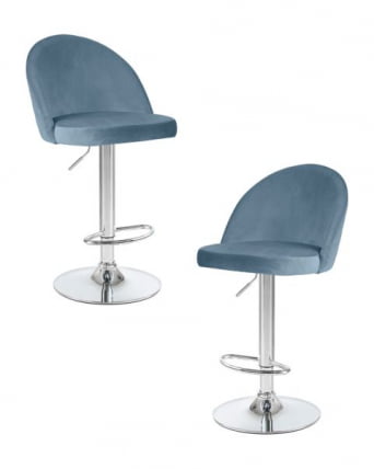 Стул барный DOBRIN MILANA (пудрово-голубой велюр (MJ9-74)) 2 шт_0