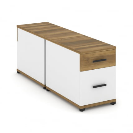 Тумба двухсторонняя опорная приставная с ящиком и распашным фасадом CONCEPT CN.DTGO-004 B/W Сандал Янтарный Белый бриллиант Черный_0