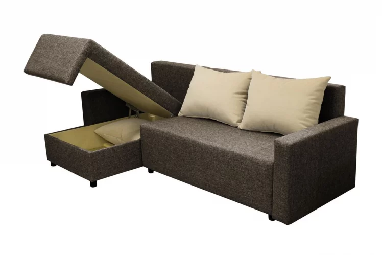 Угловой диван Sherry (3 категория) с механизмом подъема оттоманки Балтик Кофе Латте_1