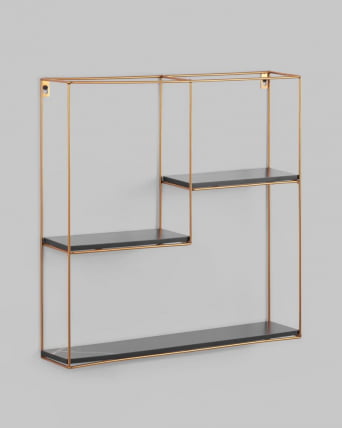 Полка Square золотая Черный мрамор_2