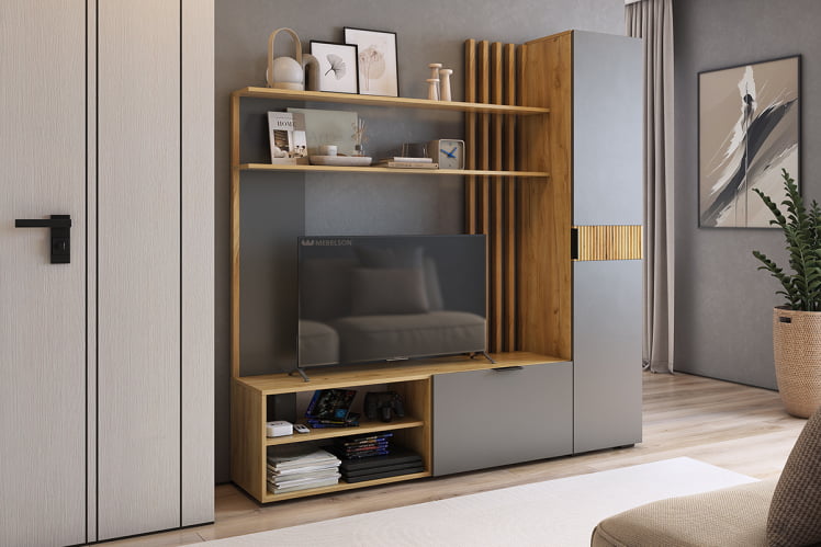 Гостиная ГК01Бери дуб крафт золотой/графит_0