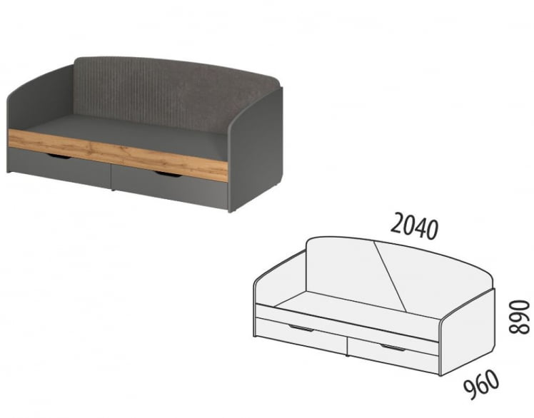 Кровать Монако 902.05 Оникс Десерт серый_4