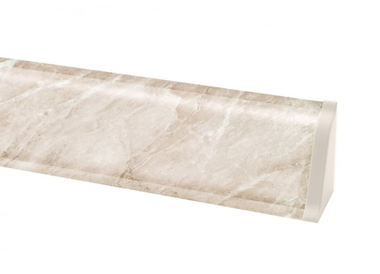 Плинтус с заглушками ПЛ 121.300 Мрамор кремовый_0