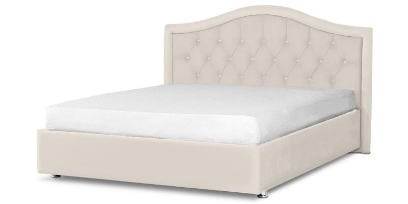 Мягкая интерьерная кровать "Калининград" с подъемным механизмом Материал фасада: Экокожа; Спальное место: 1400х2000 мм; Цвет фасада: Белый; Цвет корпуса: Белый _0