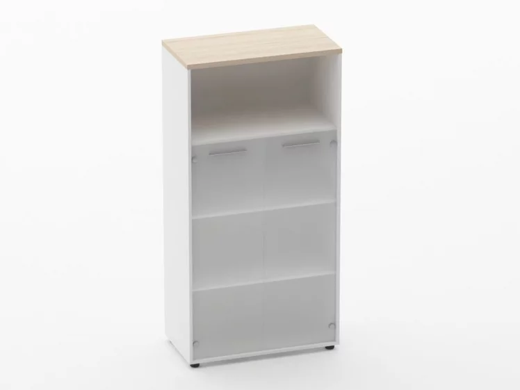 Шкаф 3 широкий 2 стеклянные двери, с нишей Deka 10.16.161 Туя/Белый_0