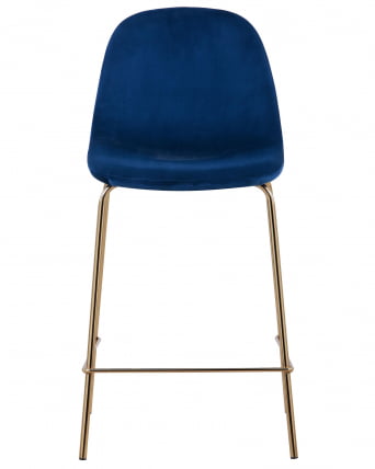 Стул полубарный Валенсия велюр Синий золотые ножки_3